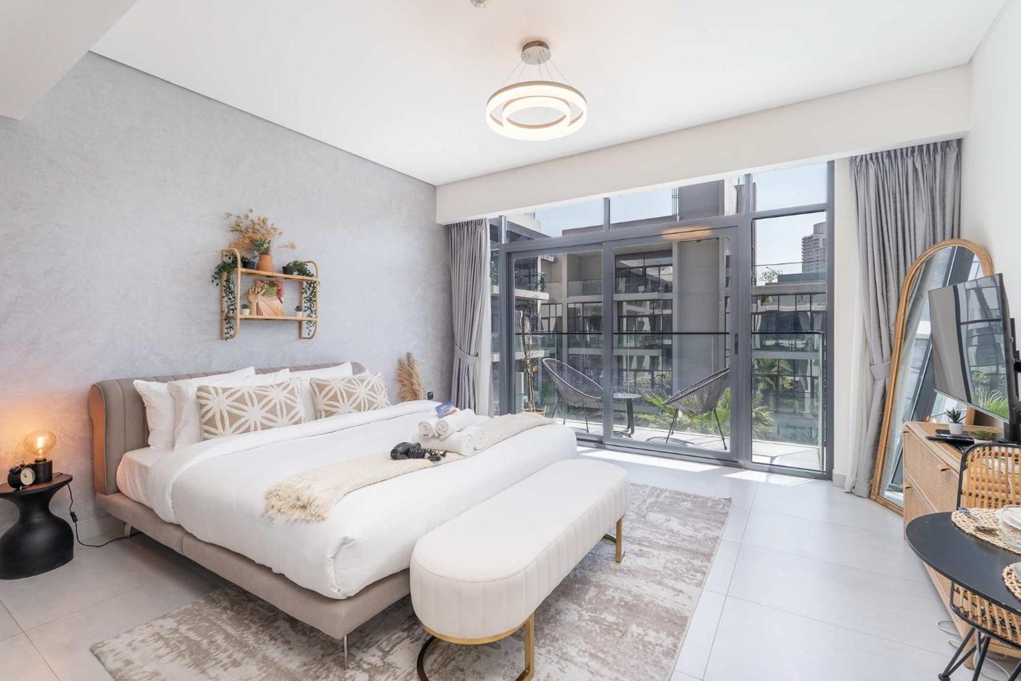 Modern Bali Vibes With Pool And Palm Tree Views Jvc Apartment Dubai
